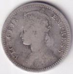 Silver Quarter Rupee of 1894 of Victoria Empress Coin - Image 2