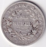 East India Company 1/2 Rupee 1835 William IV Silver Coin