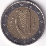 Ireland 2 Euros Bimetallic 2002 Coin