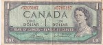 Canada One Dollar 1954 Queen Elizabeth II Without Devil Face Note