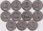 25 Paise 1957 to 1968 Eleven Different Years Set - Image 2