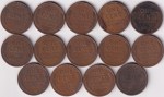 United States 1 Cent Wheat 1940 to 1948 Years Wise and Mint Wise 14 Coins Lot - Image 2