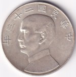 Republic of China 1 Yuan of 1934 Silver Coin