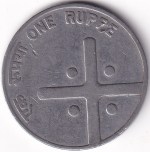 India 1 Rupee Cross 2004 Stainless Steel Coin - Image 2