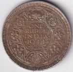 1944 One Rupee Bombay Mint Silver Coin