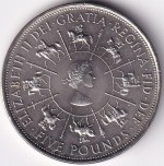 5 Pounds of 40th anniversary of coronation of Queen Elizabeth II Copper Nickel Coin