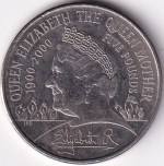 5 Pounds of 100th anniversary of the birth of the Queen Mother Copper Nickel Coin