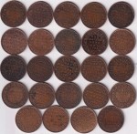 British India One Quarter Anna 1912 to 1942 Twenty Four Different Years Collection Set
