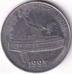 India 50 Paise 1993 Bombay Mint Stainless Steel Coin