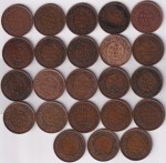 British India Half Pice 1913 to 1940 Twenty Three Different Years Collection Set