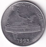 50 Paise 1993 Bombay Mint Stainless Steel Extra Fine Coin