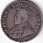 8 Annas 1919 Calcutta Mint Copper Nickel Coin - Image 2