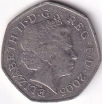 2005 UK 50 Pence Samuel Johnson Dictionary Coin - Image 2