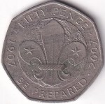 2007 UK 50 Pence Scouts Movement Coin – Be Prepared Design