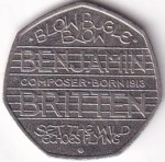 Composer Tribute 2013 UK 50 Pence Benjamin Britten Coin