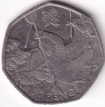 2011 UK 50 Pence Olympic Canoeing Coin London 2012 Series