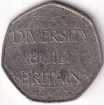 2020 UK 50 Pence Diversity Built Britain Coin