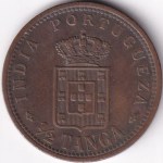 Portuguese India 1/2 Tanga 1901 Carlos I Bronze Coin Lisboa Mint Coin - Image 2