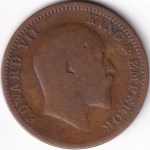 British India 1/4 Anna 1909 Edward VII Bronze Coin - Image 2