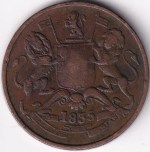 1835 East India Company Half Anna Copper Coin