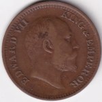 British India 1/2 Pice 1907 King Edward VII Copper Coin - Image 2