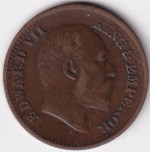 British India 1/2 Pice 1908 King Edward VII Copper Coin - Image 2