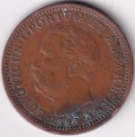 1/4 Tanga 1881 Portuguese India Copper Coin