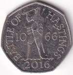 UK 50 Pence 2016 Battle of Hastings 1066 Coin