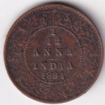 1/12 Anna 1894 of British India of Victoria Empress Copper Coin