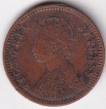 1/12 Anna 1889 of British India of Victoria Empress Copper Coin - Image 2