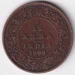1/12 Anna 1909 of British India of King Edward VII Copper Coin