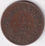 1/12 Anna 1910 of British India of King Edward VII Copper Coin