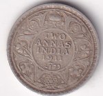 Silver 2 Annas 1911 King George V Coin Rare