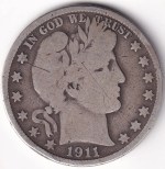 1911 United States Barber Half Dollar Silver Coin