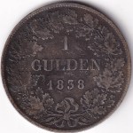 1 Gulden of 1838 of Kingdom of Bavaria Louis I Silver Coin
