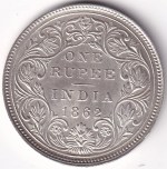 One Rupee 1862 Victoria Queen Silver Coin