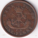 1854 Bank of Upper Canada One Penny Token Copper Coin - Image 2