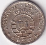 Copper Nickel Lisboa Mint of Portuguese India Goa 1/4 Rupia 1952 Coin