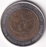 Papua New Guinea 2008 K2 35th Anniversary Bank of Papua New Guinea Bi-Metallic Coin
