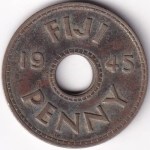 Fiji 1945 One Penny Coin King George VI Colonial Issue