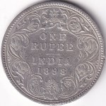 Silver 1898 One Rupee of Victoria Empress Coin