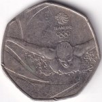 2016 UK 50 Pence Team GB Swimming Olympic Coin