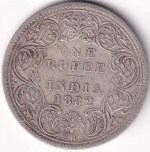 British India 1882 Victoria Silver One Rupee Coin