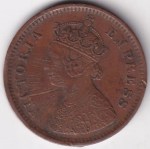 1/2 Pice 1887 Victoria Empress Coin - Image 2