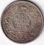 One Rupee 1919 Calcutta Mint King George V Silver Coin