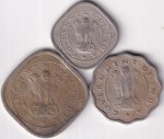 Copper Nickel Two Annas One Anna Half Anna Bombay Mint 1954 Coins Set - Image 2