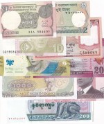 9 Different Asian Countries Banknotes Collection Unc Set