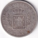 Portuguese India 1 Rupia 1881 Luiz I Silver Coin - Image 2