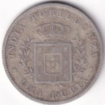 Portuguese India 1 Rupia 1882 Luiz I Silver Coin - Image 2