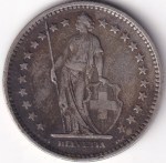 Switzerland 2 Francs 1920 Standing Helvetia Silver Coin - Image 2